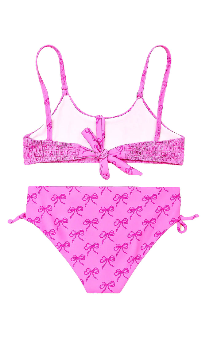 Sofi Bow Printed Smocked Bikini Swimsuit