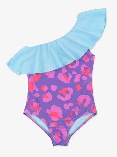 VIOLET- One Shoulder Ruffle One Piece Swimsuit
