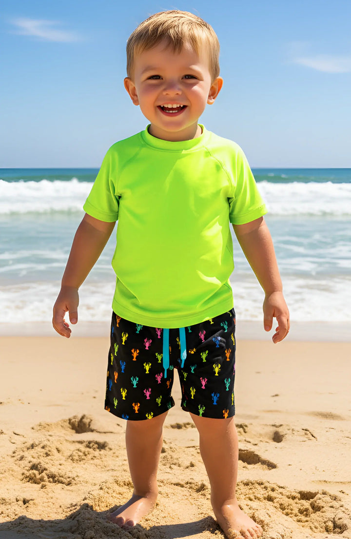 Zuma Boys Neon Lime Short Sleeve Rashguard