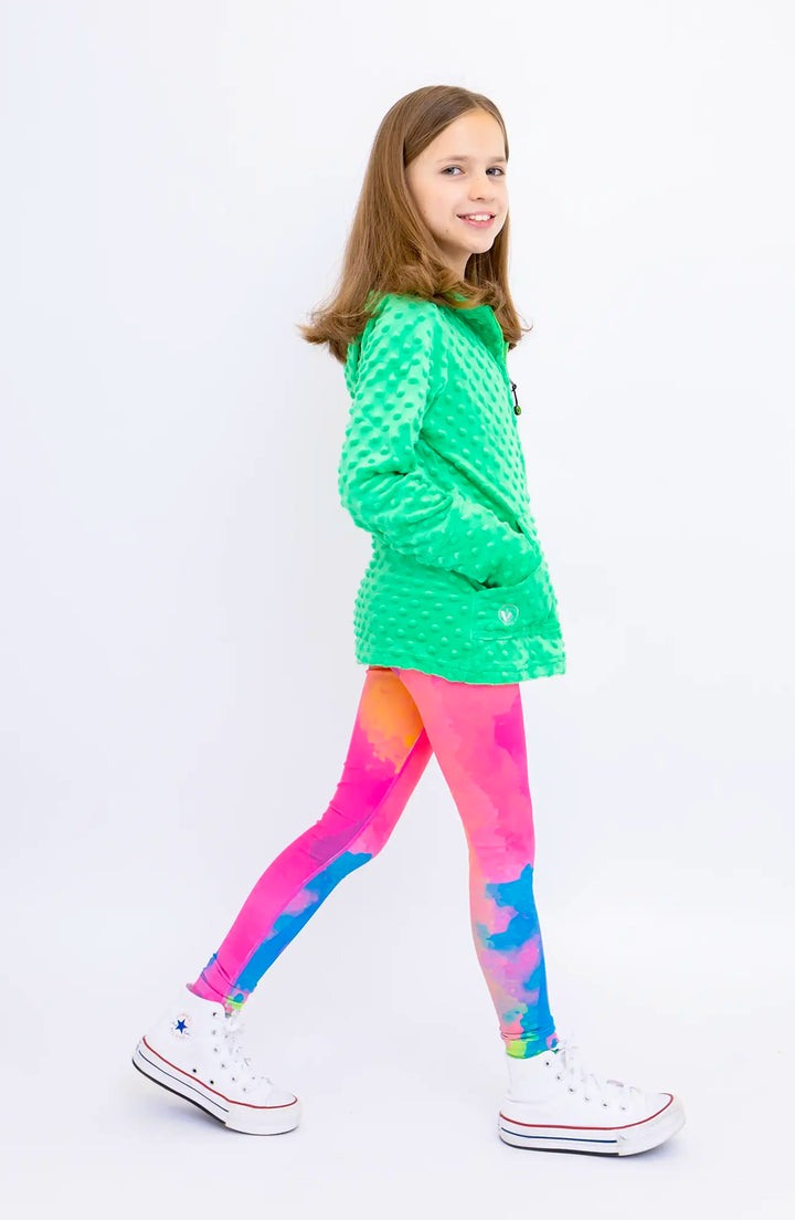 Green Minky Zip Hoodie and Avery Leggings Gift Set