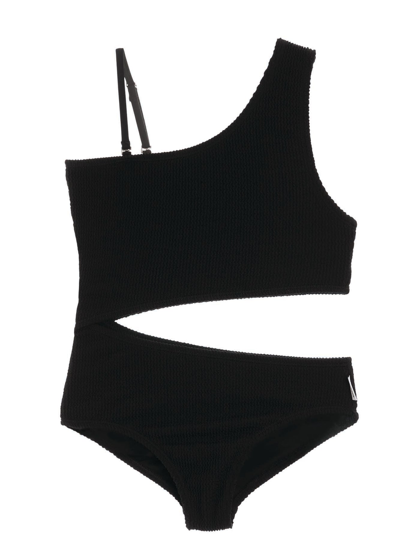 Asymmetrical One Piece Swimsuit with Crinkle Texture Fabric (Athena)