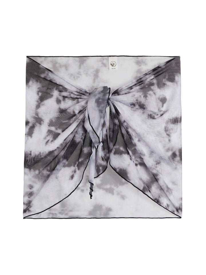 girls mesh tie dye sarong wrap skirt swim coverup