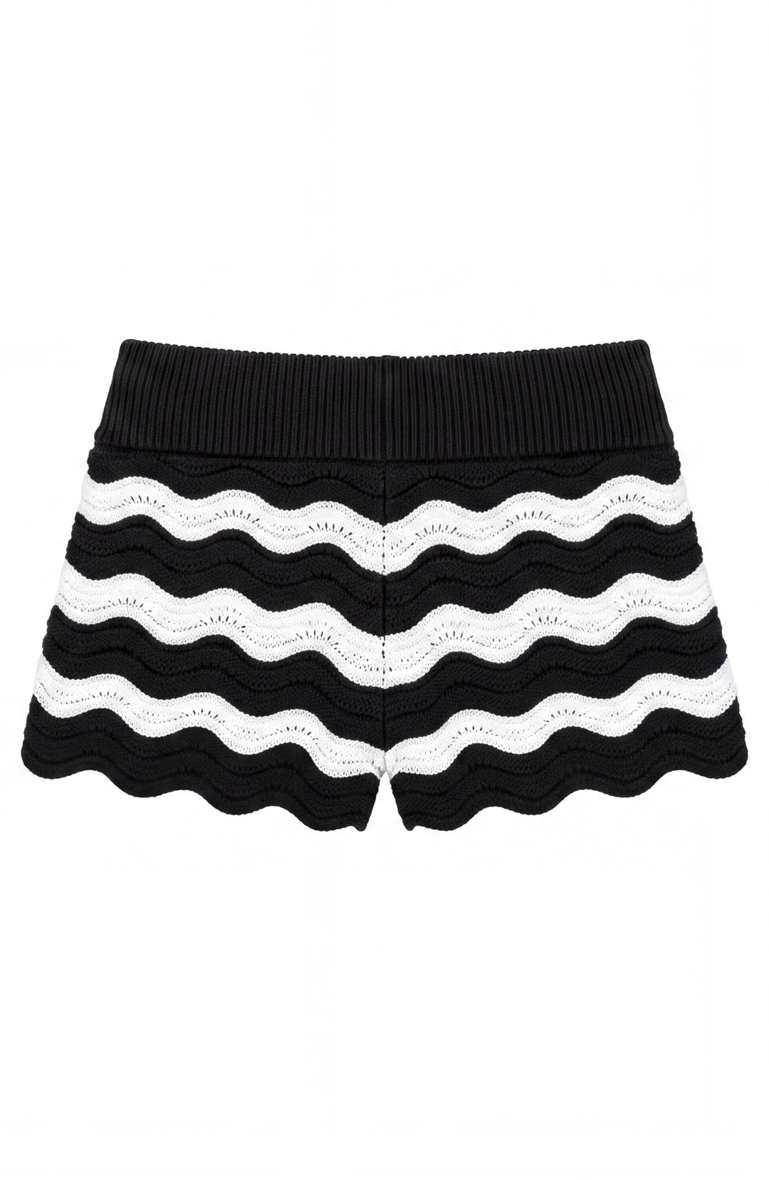 Eliora Crochet Knit Short - Black and White