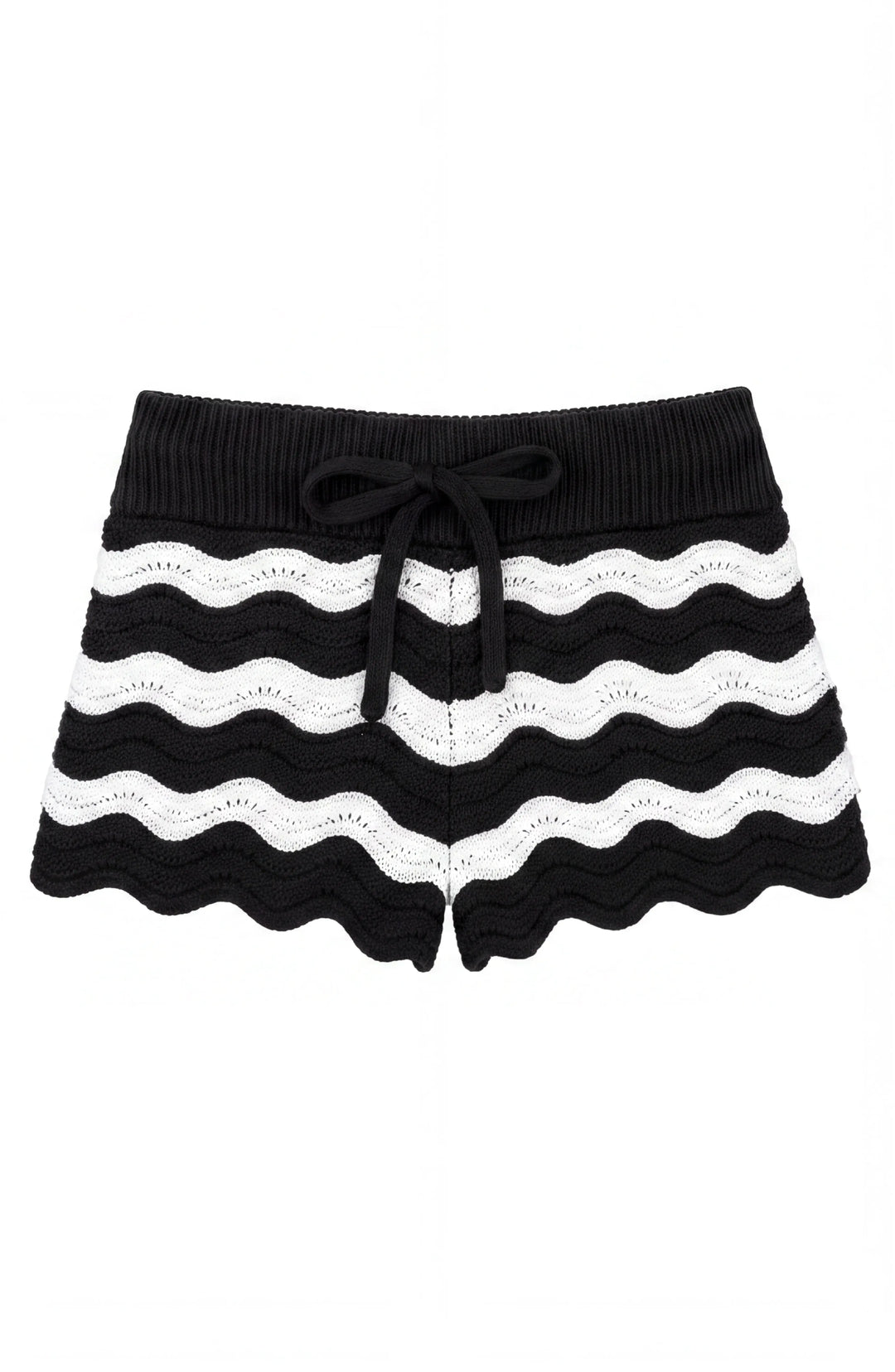 Eliora Crochet Knit Short - Black and White