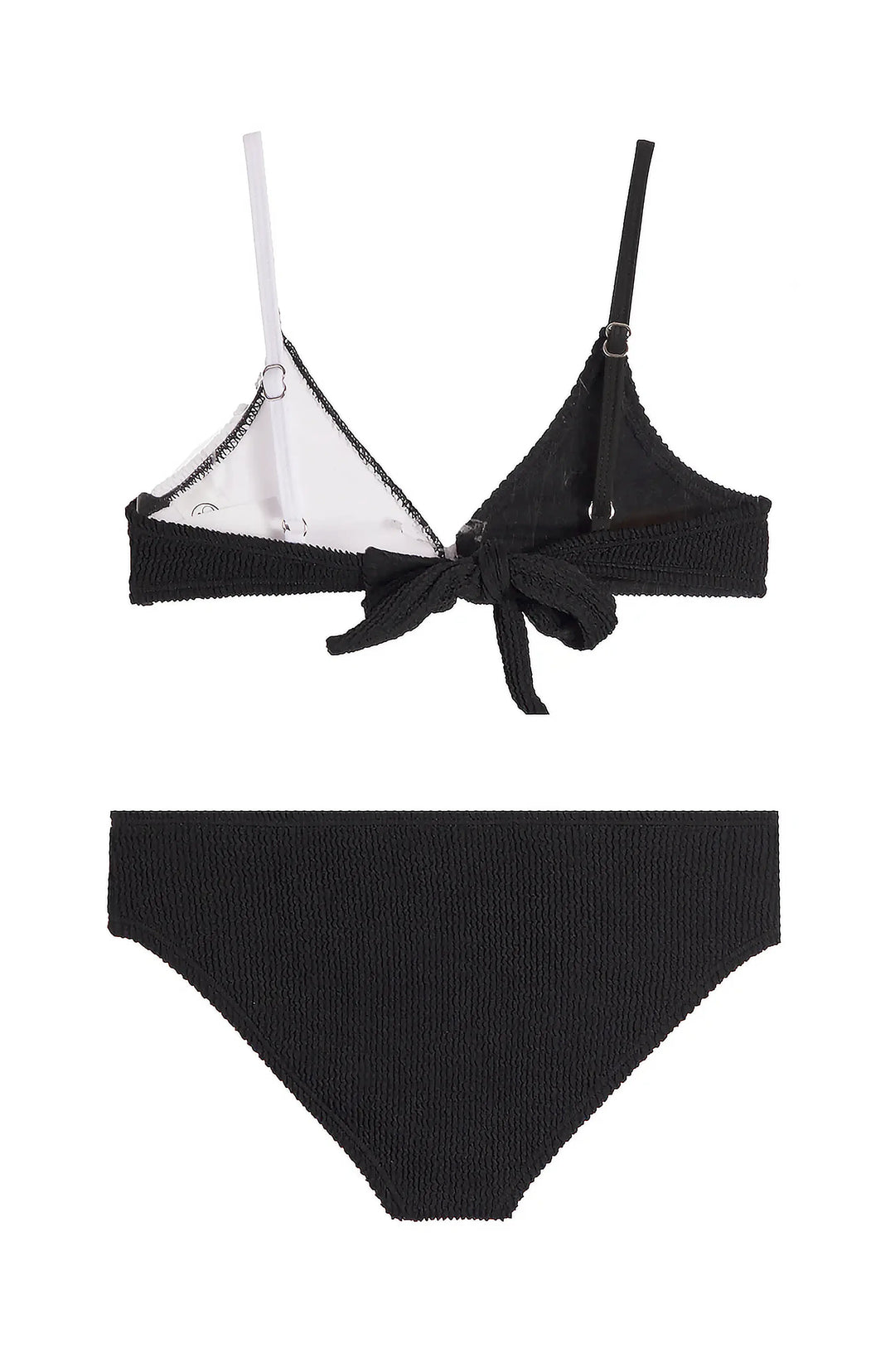 Fleur Crinkle Bikini Swimsuit - Black and White