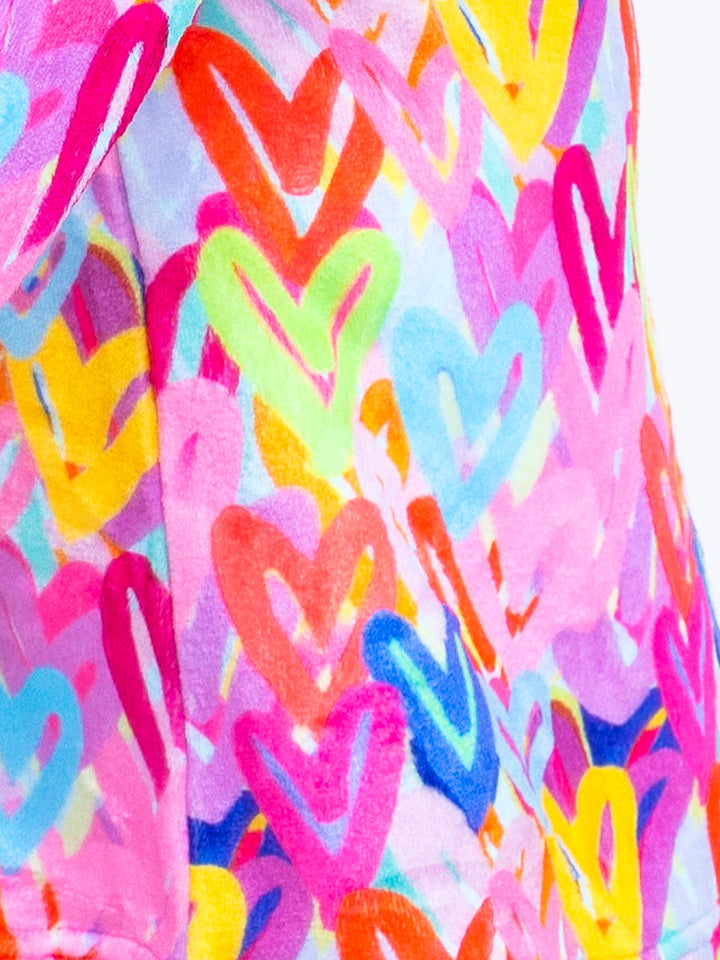 Colorful pattern of hearts plush pattern