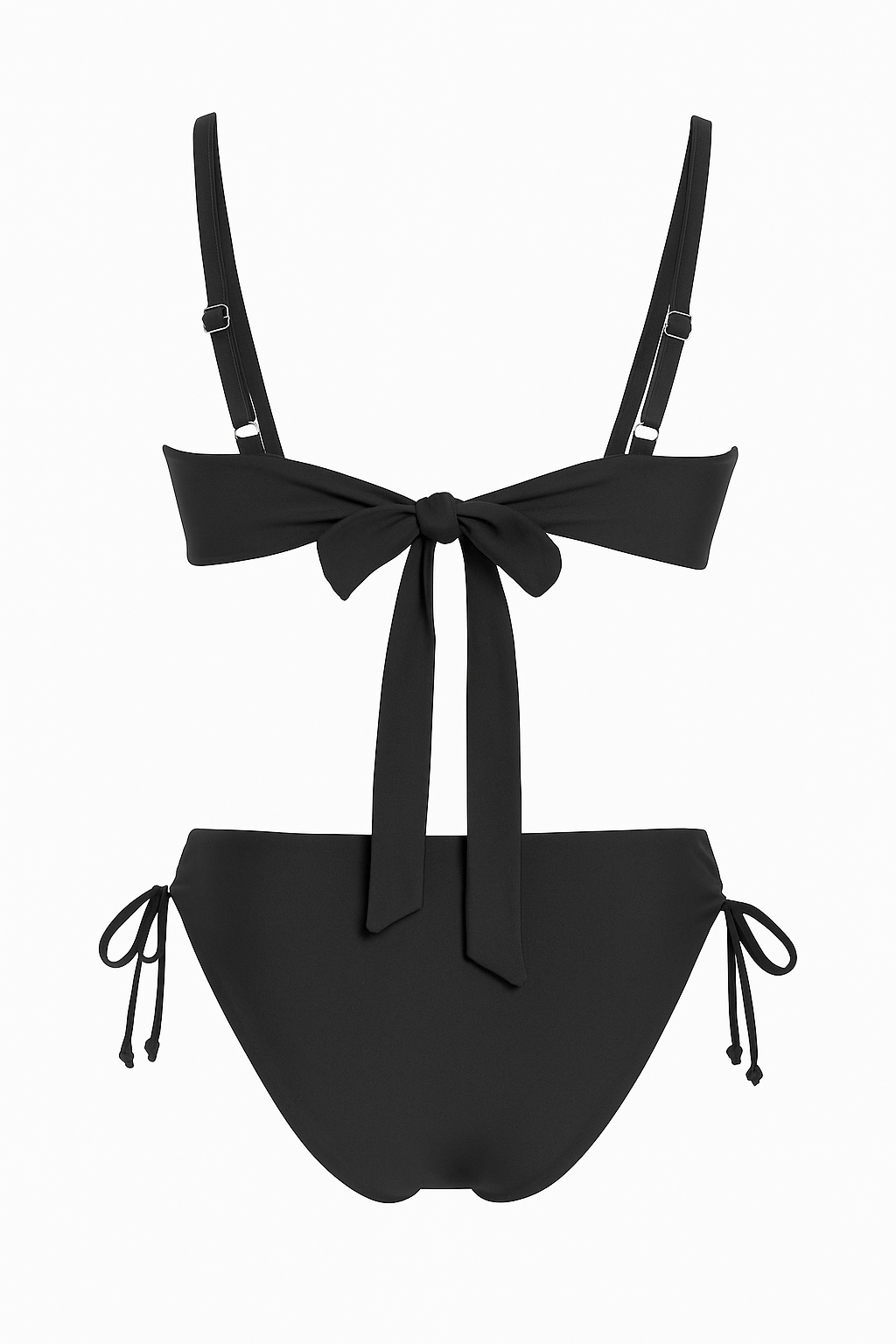 Black bikini on a white background