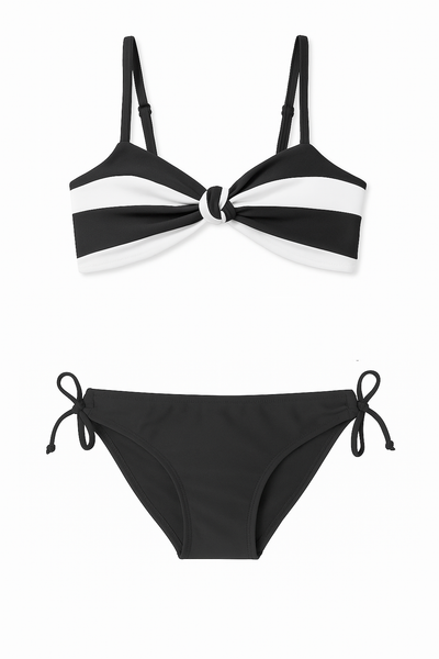Kenzie Stripe Twist Knot Bikini | Limeapple