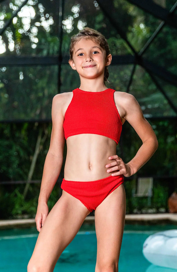 Meredith - Crinkle Two Piece Tankini Swimsuit