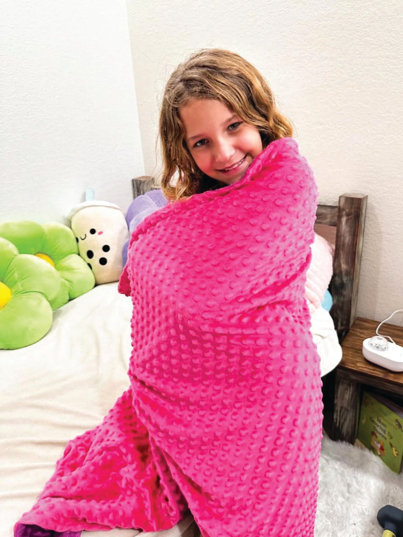 Minky Bubble Blanket | Fuchsia and Orchid | Limeapple
