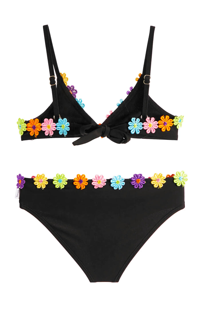 Poppy Floral Trim Bikini Swimsuit