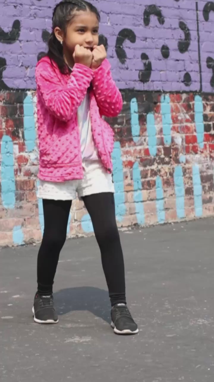 Minky Bubble Zip Hoodie - Fuchsia