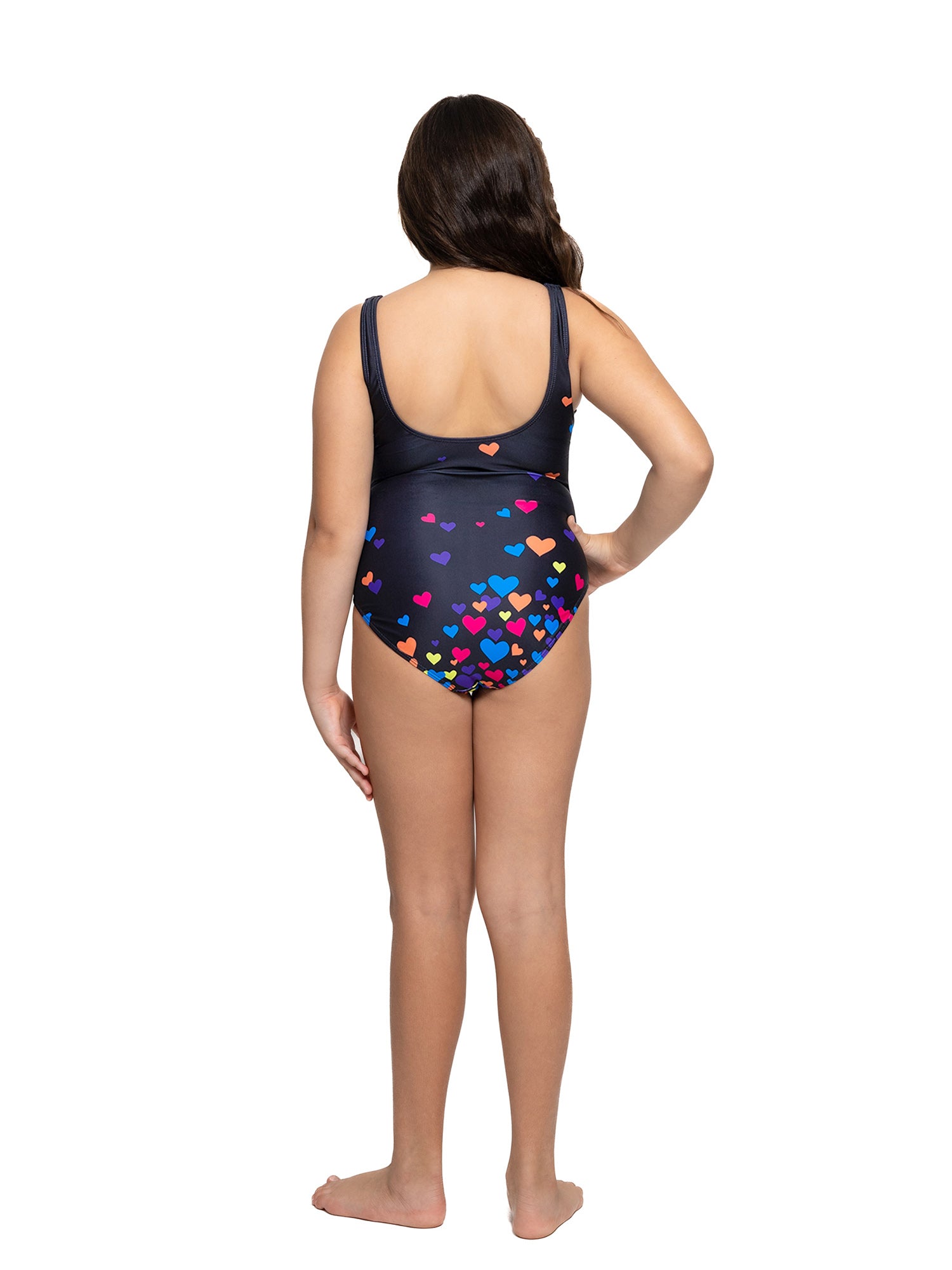 PRISCILLA - Heart Print Cut Out One Piece Swimsuit | Limeapple