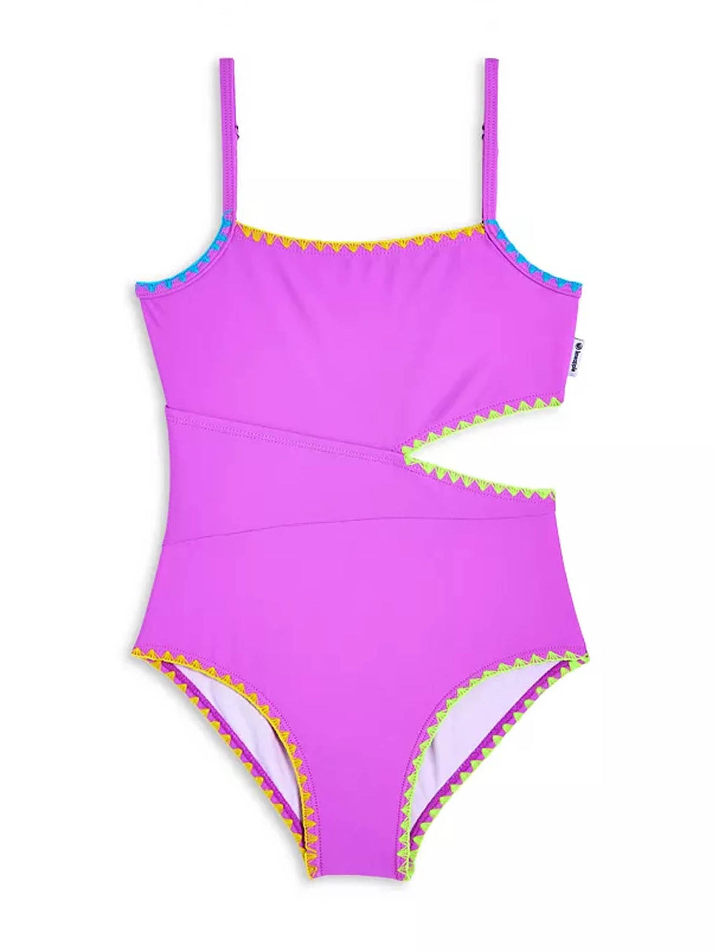 SISA-One piece,  one side cut out on waist, w/embroidery details swimsuit