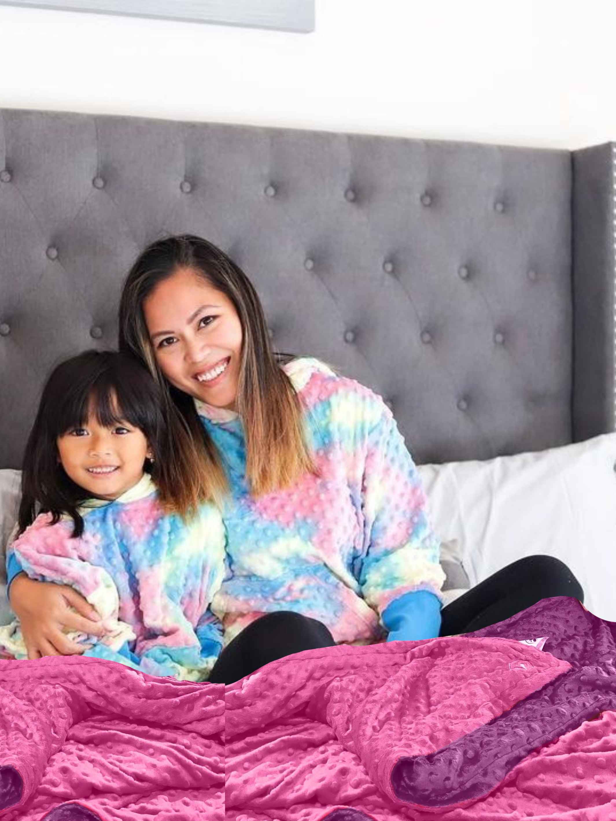 Mommy n me Oversize Hoodie x 4 | Minky Bubble Family Cuddly | Limeapple