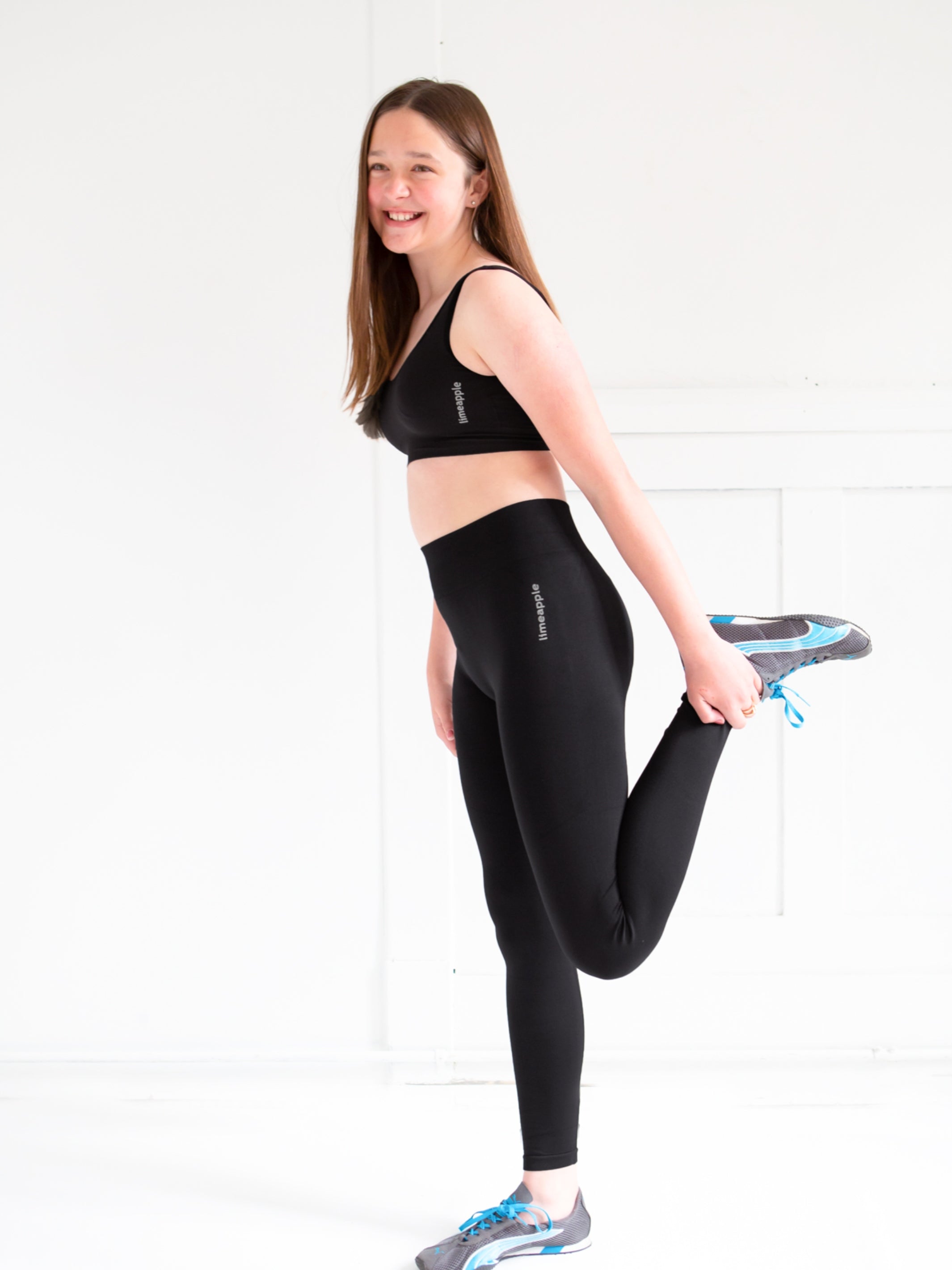 Black Activewear Limeapple Navy leggings Girls | 2 Pack Apparel Shop Seamless & of