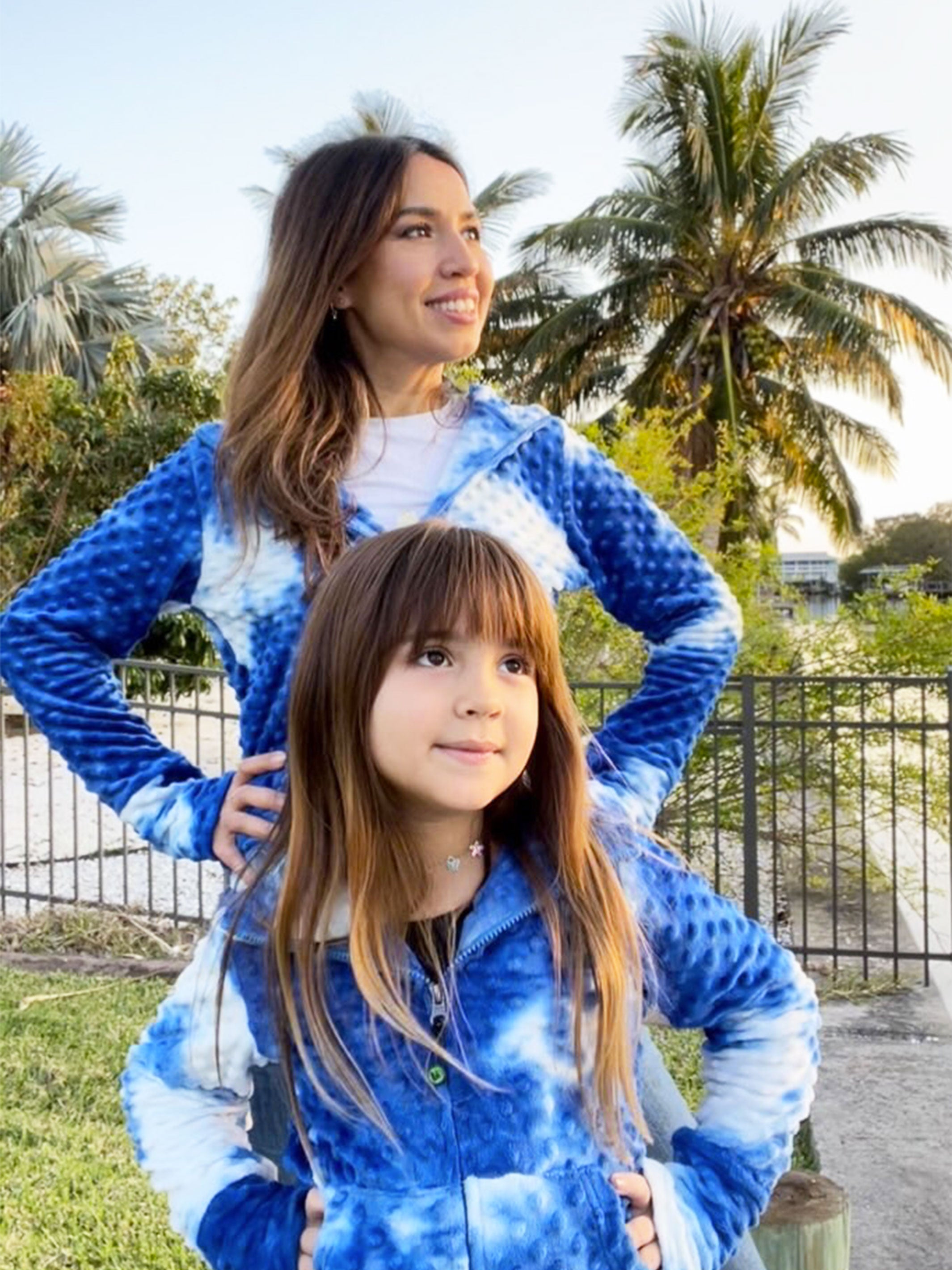 Mommy and Me - Minky Bubble Hoodie x 2 | Very Peri Tie Dye | Limeapple