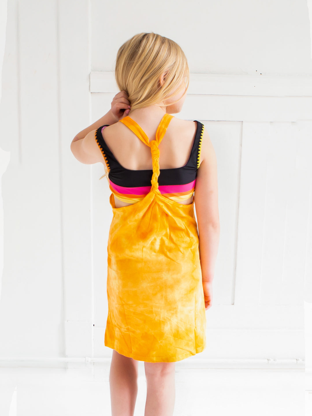 girls orange tie dye dress swim coverup