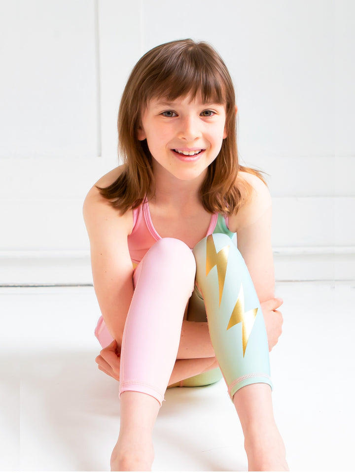 girls pastel activewear capri leggings