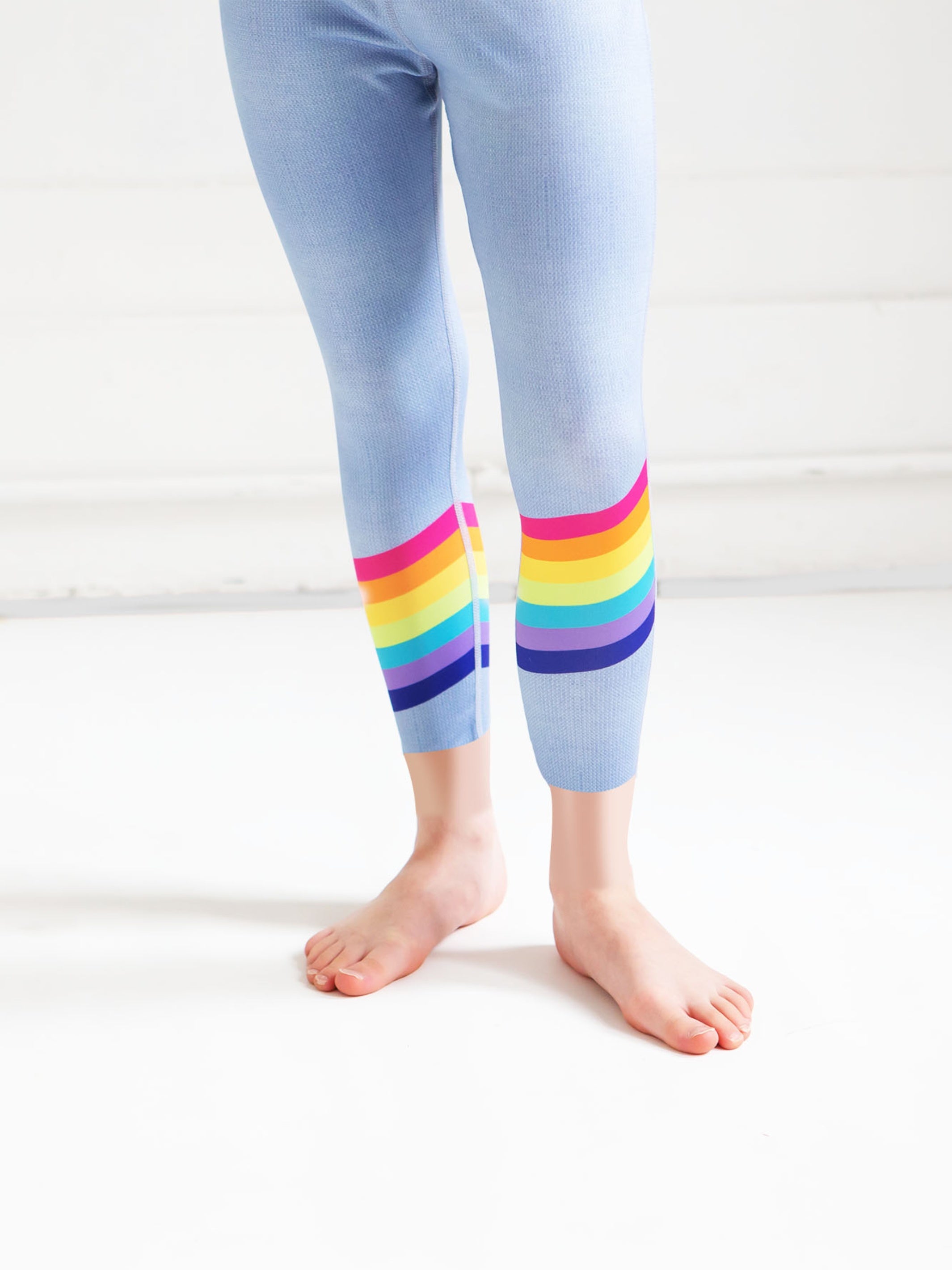 Pants Girls Spandex Nylon Capri Legging Elastic Waist in Rainbow Peace  Mommy and Me Matching Prints -  Canada