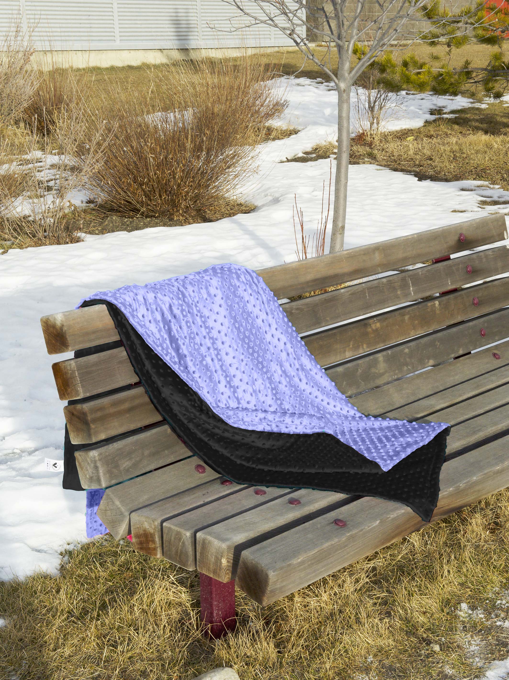 Minky Bubble Blanket | Periwinkle and Black | Limeapple