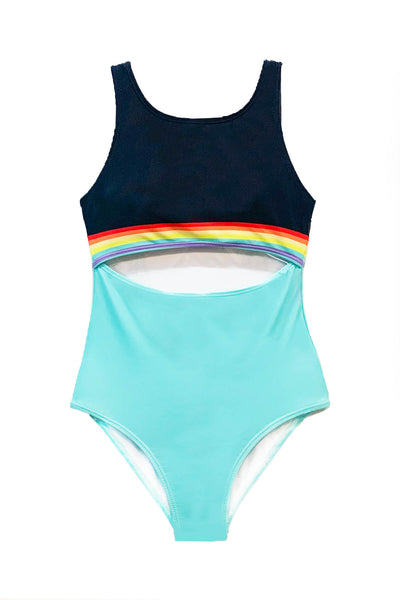 Joaan - Colorblock Cut-out One Piece Swimsuit