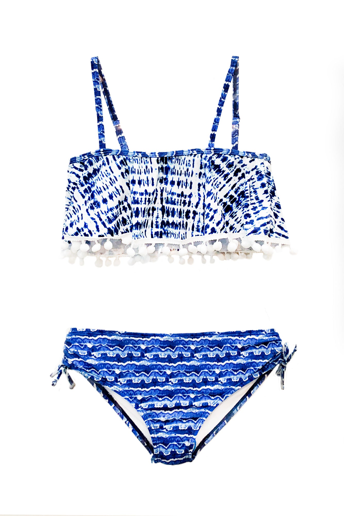 Liset - Blue Watercolor Ruffle Bikini