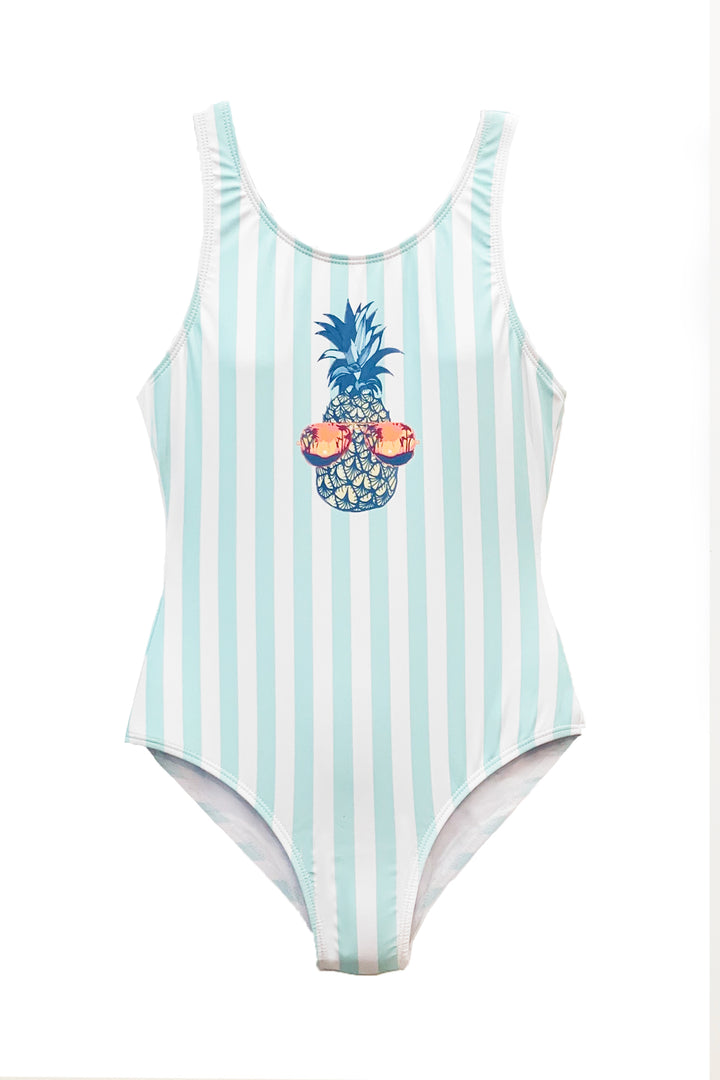 Liza - Pineapple Print One Piece Swimsuit