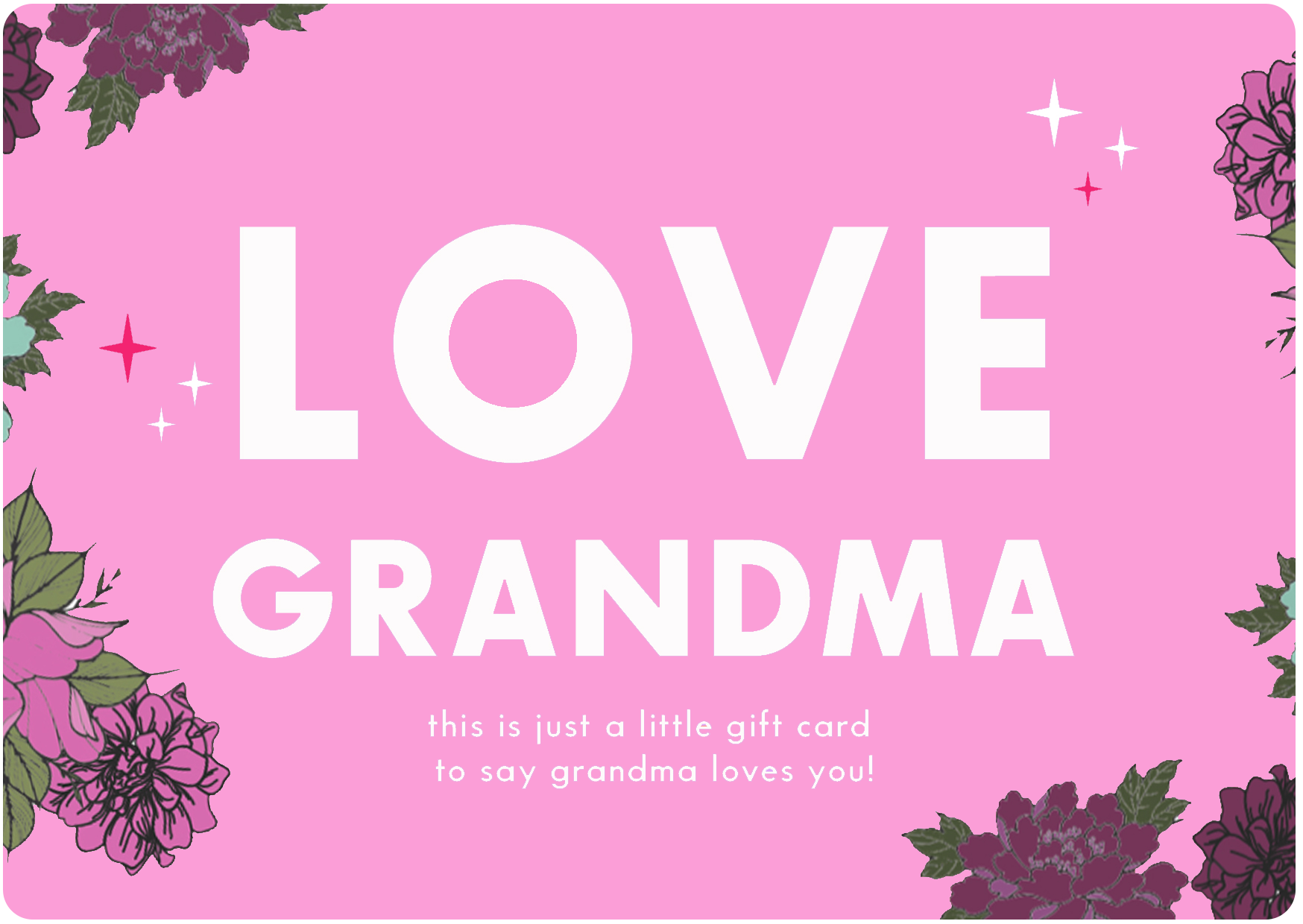 US Dollar Gift Card- Love Grandma